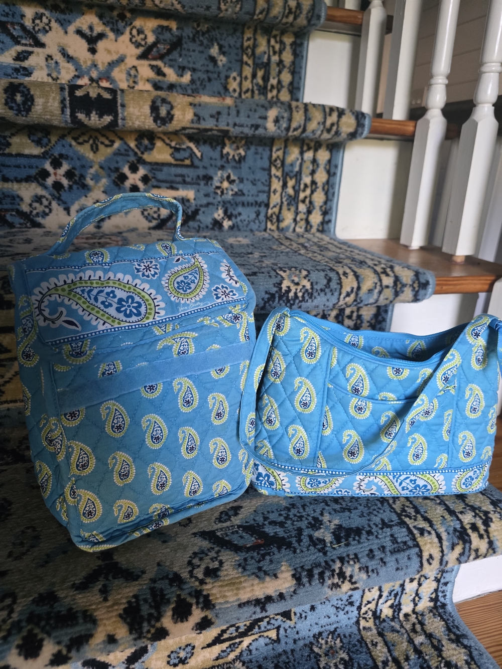 VERA BRADLEY Blue Paisley Quilted Women’s Bag Set